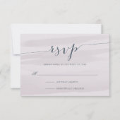 Chiffon Waterverf RSVP-kaart | Lila grijs RSVP Kaartje (Voorkant)