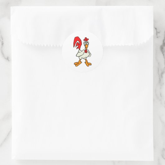 Chiggy Chicken Ronde Sticker (Tas)