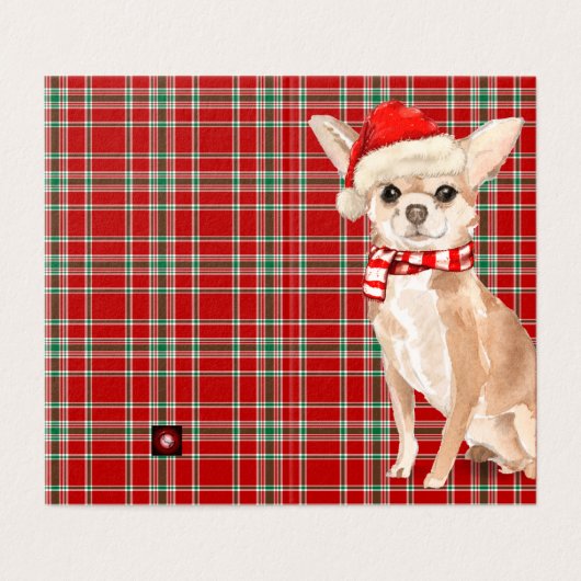 Chihuahu Kersthond Red en Green Pset Holiday Kaart (Buitenkant ongevouwen)