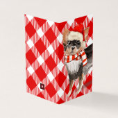 Chihuahu Kerstmis Dog Red en White Pset Holiday Kaart (Buitenkant)