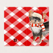 Chihuahu Kerstmis Dog Red en White Pset Holiday Kaart (Buitenkant ongevouwen)