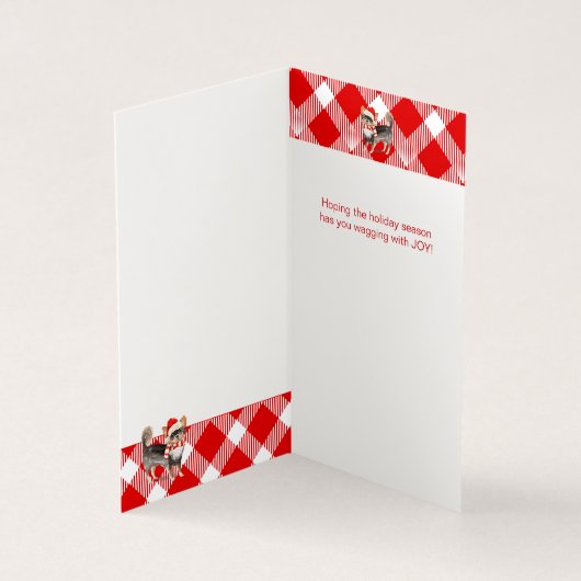 Chihuahu Kerstmis Dog Red en White Pset Holiday Kaart (Binnen)