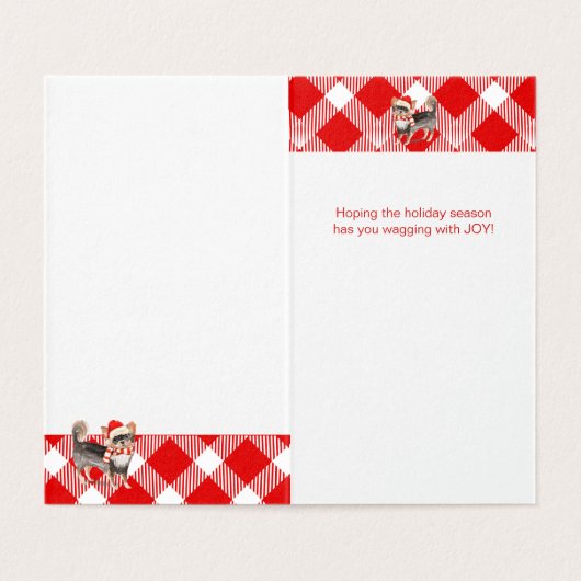 Chihuahu Kerstmis Dog Red en White Pset Holiday Kaart (Binnenkant ongevouwen)