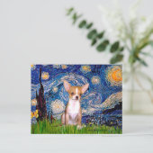 Chihuahua 1 - Sterrennacht Briefkaart (Staand voorkant)