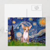 Chihuahua 1 - Sterrennacht Briefkaart (Voorkant / Achterkant)
