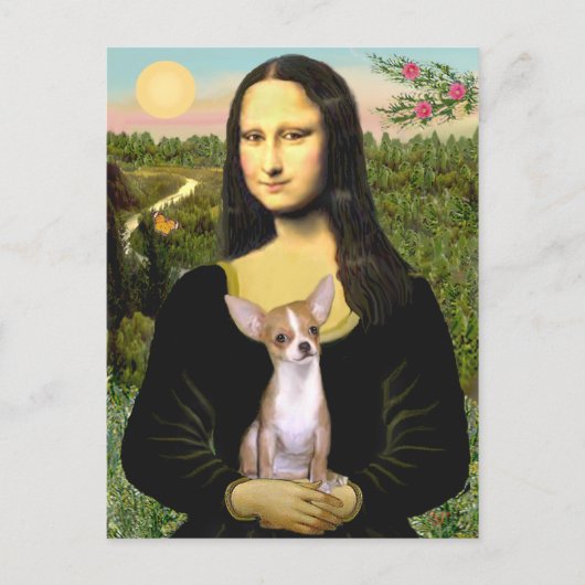 Chihuahua 1b - Mona Lisa Briefkaart (Voorkant)