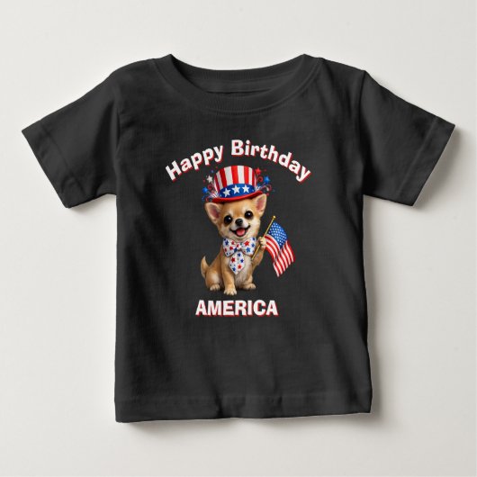 Chihuahua (2ad) Patriottisch Kinder T-Shirt (Voorkant)