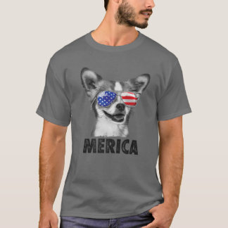 Chihuahua 4e juli Merica Mannen American fl T-shirt