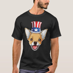 Chihuahua 4e juli Oom Sam Mannen American Women T-shirt