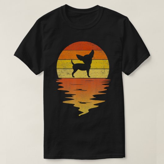 Chihuahua 70s  retro zonsondergang Chihuahua T-shirt (Design voorkant)