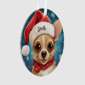 Chihuahua Aangepaste Kerstversiering Ornament (voorkant)