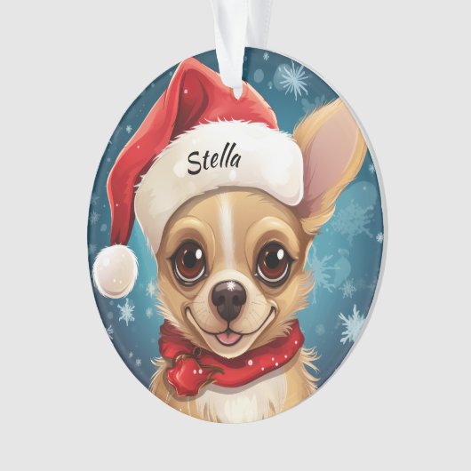 Chihuahua Aangepaste Kerstversiering Ornament (voorkant)
