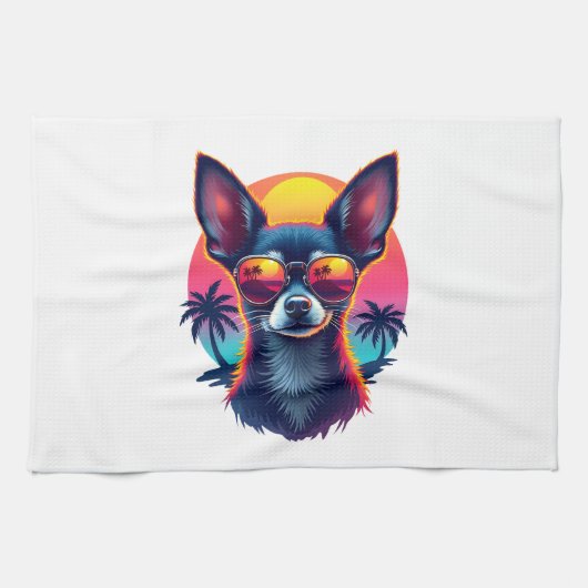 Chihuahua  Abstract Painting  Colour  Cute Dog Cop Theedoek (Horizontaal)