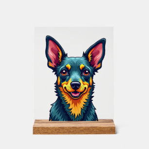 Chihuahua Abstract Schilderij Kleur Cute Hond (2) Acryl Bord