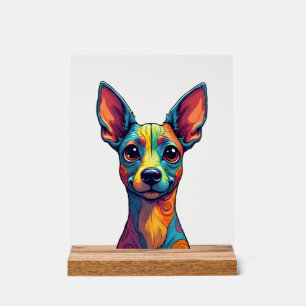 Chihuahua Abstract Schilderij Kleur Cute Hond ( Acryl Bord