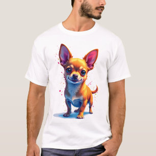 Chihuahua Abstract Schilderij Kleur Cute Hond K T-shirt