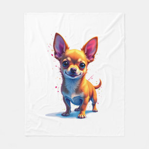 Chihuahua Abstract Schilderij Kleur Cute Hond Kopi Fleece Deken