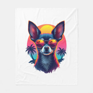 Chihuahua Abstract Schilderij Kleur Cute Hond Kopi Fleece Deken
