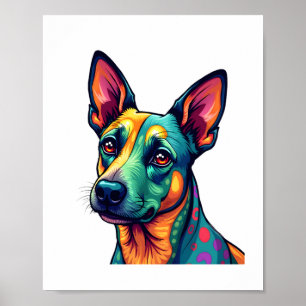 Chihuahua Abstract Schilderij Kleur Cute Hond ( Poster