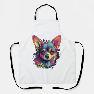 Chihuahua Abstract Schilderij Kleur Cute Hond Schort
