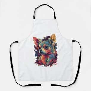 Chihuahua Abstract Schilderij Kleur Cute Hond Schort