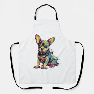 Chihuahua Abstract Schilderij Kleur Cute Hond Schort