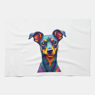 Chihuahua Abstract Schilderij Kleur Cute Hond ( Theedoek