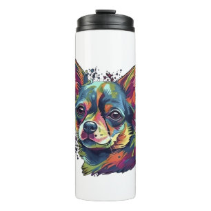 Chihuahua Abstract Schilderij Kleur Cute Hond Thermosbeker