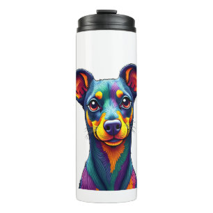 Chihuahua Abstract Schilderij Kleur Cute Hond ( Thermosbeker