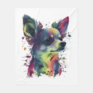 Chihuahua Abstract schilderij Kleur Leuke Hond Fleece Deken
