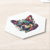 Chihuahua Abstract schilderij Kleur Leuke Hond Kartonnen Onderzetters (Schuin)