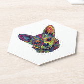 Chihuahua Abstract schilderij Kleur Leuke Hond Kartonnen Onderzetters (Schuin)