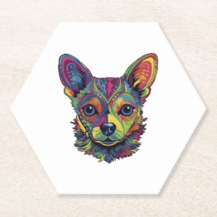 Chihuahua Abstract schilderij Kleur Leuke Hond Kartonnen Onderzetters