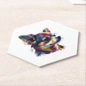 Chihuahua Abstract schilderij Kleur Leuke Hond Kartonnen Onderzetters (Schuin)