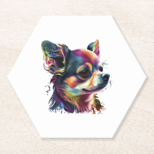 Chihuahua Abstract schilderij Kleur Leuke Hond Kartonnen Onderzetters