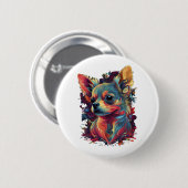 Chihuahua Abstract schilderij Kleur Leuke Hond Ronde Button 5,7 Cm (Voorkant /achterkant)