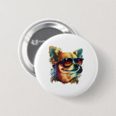 Chihuahua Abstract schilderij Kleur Leuke Hond Ronde Button 5,7 Cm (Voorkant /achterkant)