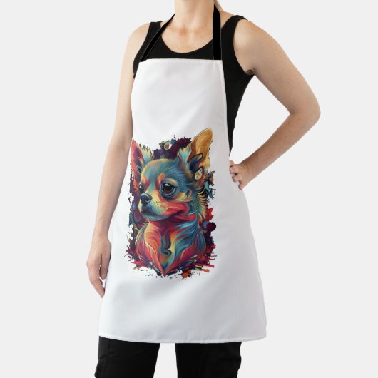 Chihuahua Abstract schilderij Kleur Leuke Hond Schort (Insitu)