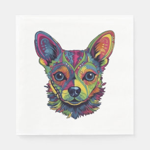 Chihuahua Abstract schilderij Kleur Leuke Hond Servet