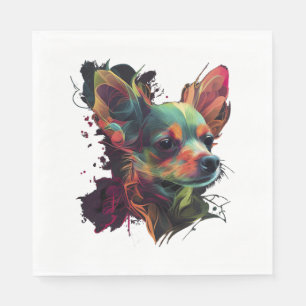 Chihuahua Abstract schilderij Kleur Leuke Hond Servet