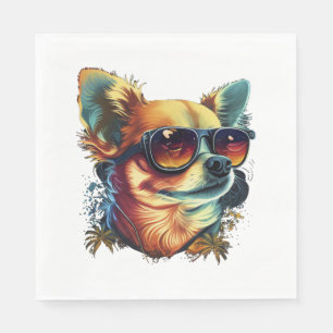 Chihuahua Abstract schilderij Kleur Leuke Hond Servet
