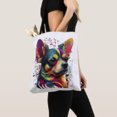 Chihuahua Abstract schilderij Kleur Leuke Hond Tote Bag (Dichtbij)