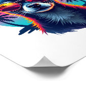 Chihuahua Abstract schilderij Kleur Schattige Dog  Poster (Hoek)