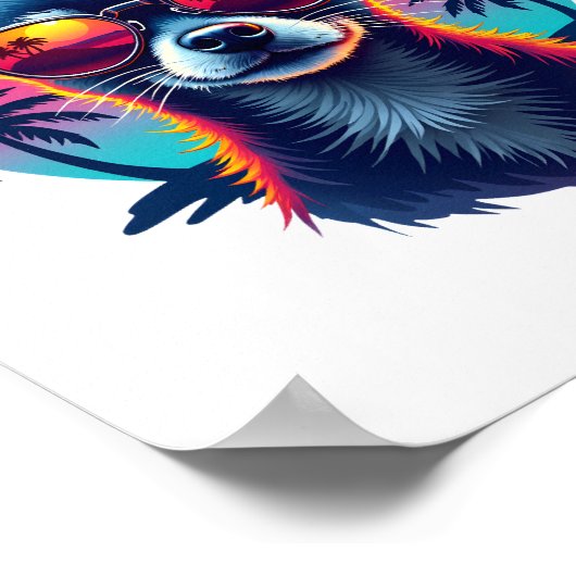 Chihuahua Abstract schilderij Kleur Schattige Dog Poster (Hoek)