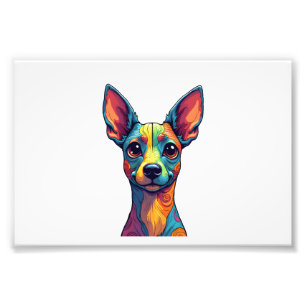 Chihuahua Abstracte Schildering Kleur Cute Hond (5 Foto Afdruk