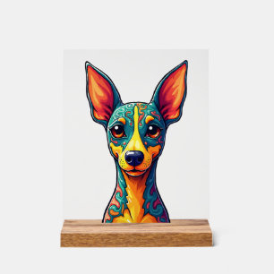 Chihuahua Abstracte Schilderkunst Kleur Cute Hond Acryl Bord