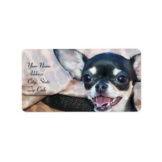 Chihuahua adreslabels etiket (Voorkant)