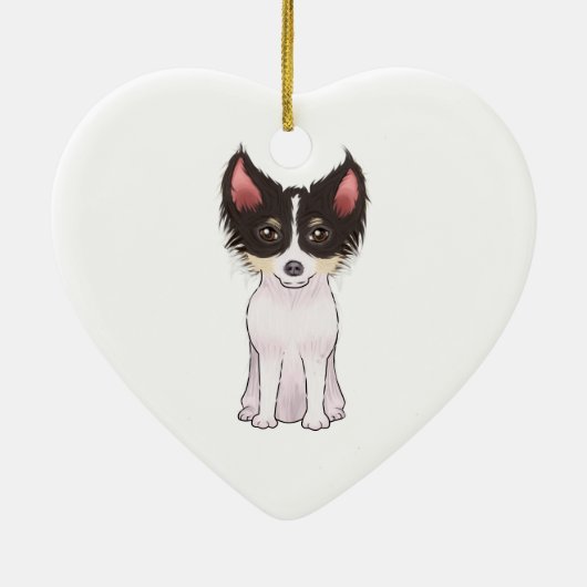 Chihuahua (afbeelding) keramisch ornament (Achterkant)