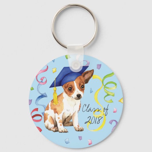 Chihuahua Afstuderen Sleutelhanger (Voorkant)