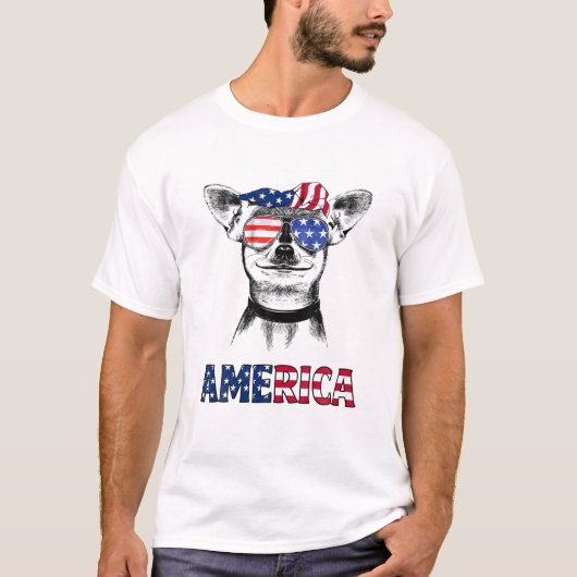 Chihuahua America American Flag Chihuahua Owner 4T T-shirt (Voorkant)